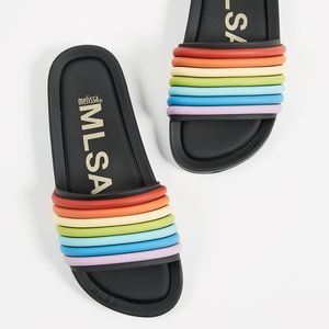 Melissa Beach Rainbow Slides - NWOT